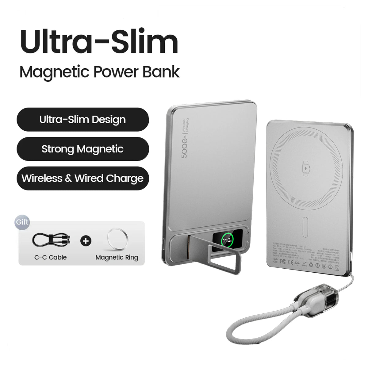 Ampovo Magnetic Power Bank — 10,000mAh